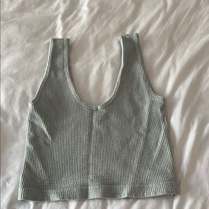 Women's Ribbed Knit Tank Top - Green